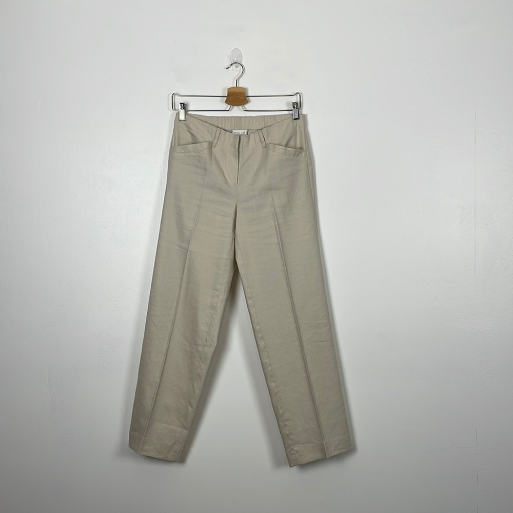 J. Jill linen pants women Size 6 petite 4 pocket elastic back waist straight